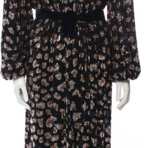 Retrofete Black and Gold Long Sleeve Dress